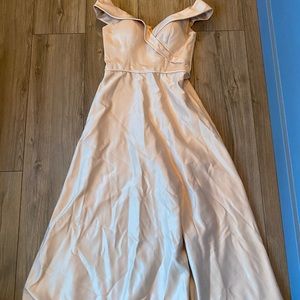 Morilee off the shoulder bridesmaids dress